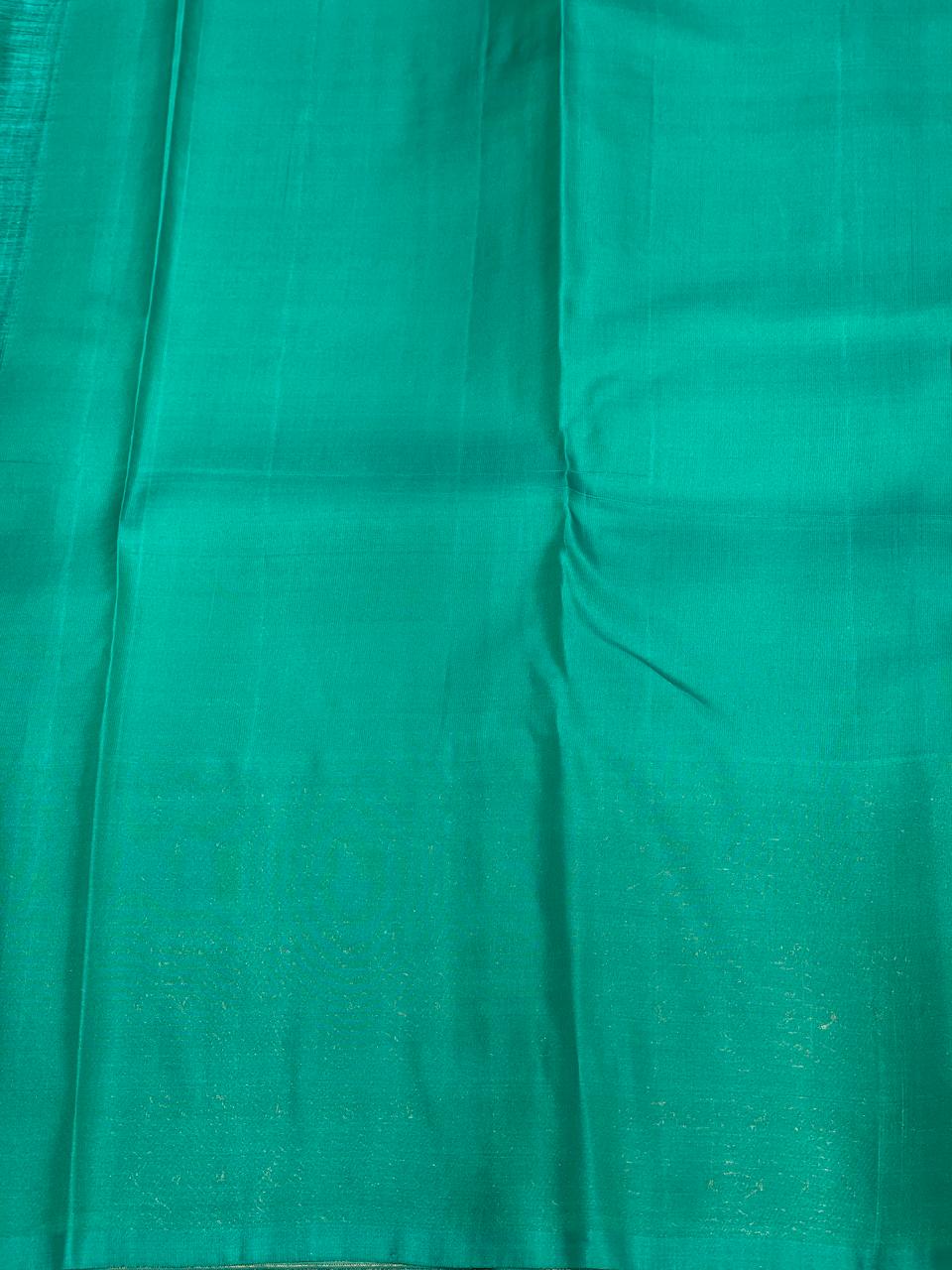 Parrot green and blue pure organza Kanchipuram Silk saree - PPSILK40