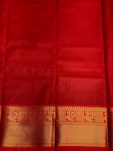 bottle green and red silk saree- PSSR21