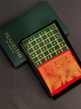 Green and red silk saree- PSSR22