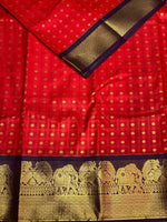 Red and purple silk saree- PSSR28