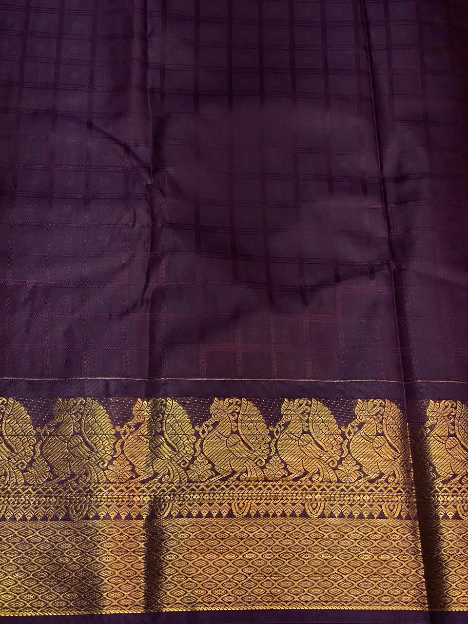 Red and purple silk saree- PSSR28