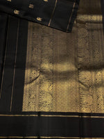 Black and red classic vintage Kanchipuram silk saree- PPSILK57