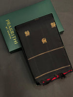 Black and red classic vintage Kanchipuram silk saree- PPSILK57