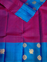 Purple and blue classic vintage Kanchipuram silk saree- PPSILK58