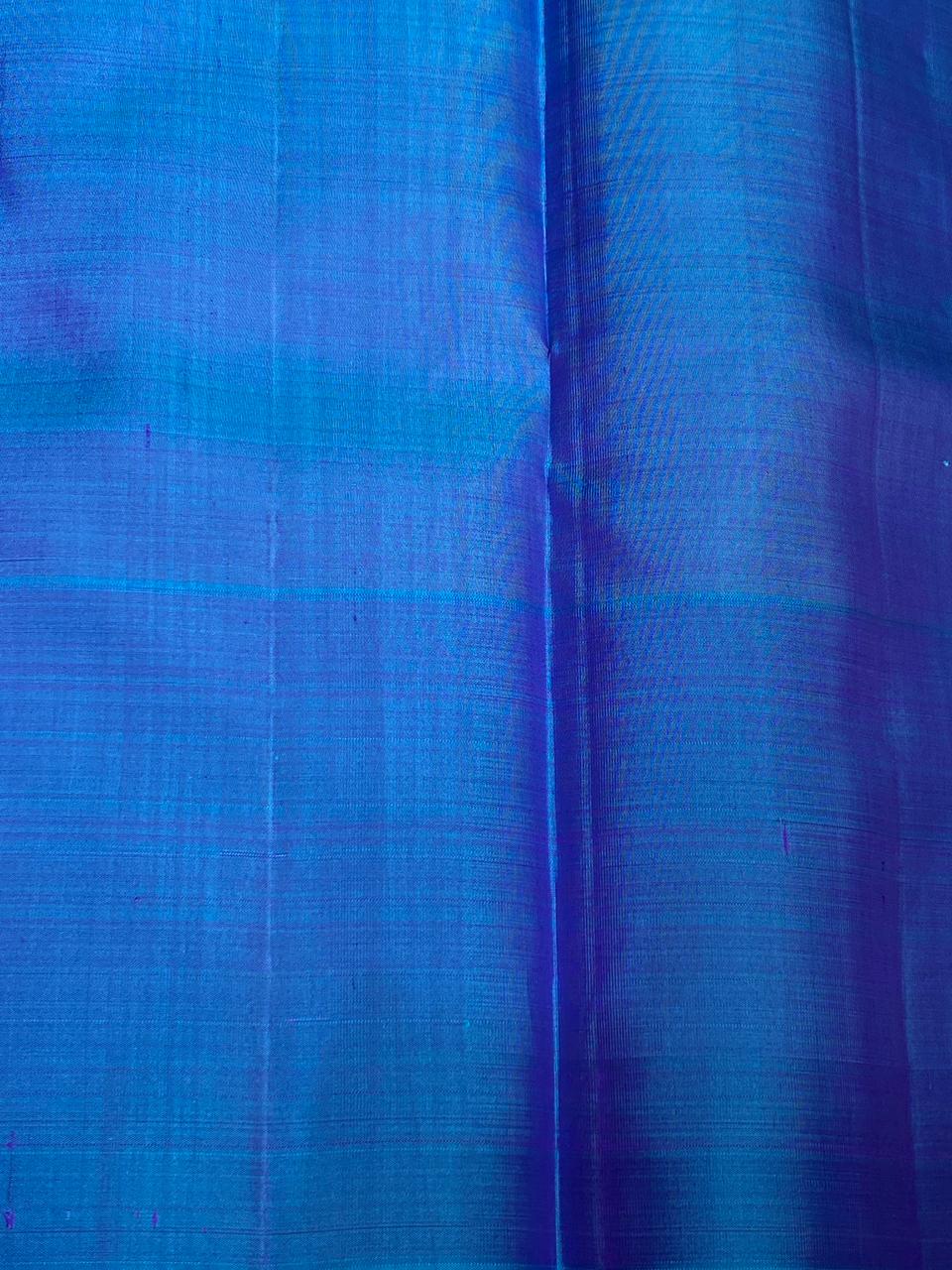 Purple and blue classic vintage Kanchipuram silk saree- PPSILK58