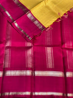 Yellow and magenta classic vintage Kanchipuram silk saree- PPSILK59