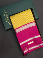 Yellow and magenta classic vintage Kanchipuram silk saree- PPSILK59