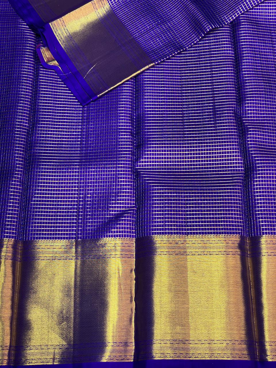 Classic blue vintage Kanchipuram silk saree- PPSILK60