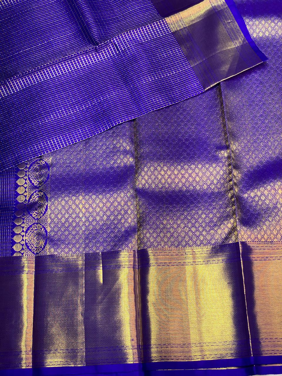 Classic blue vintage Kanchipuram silk saree- PPSILK60