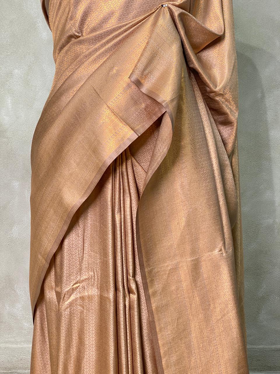 Nude shade semi banarasi Saree -PBL15