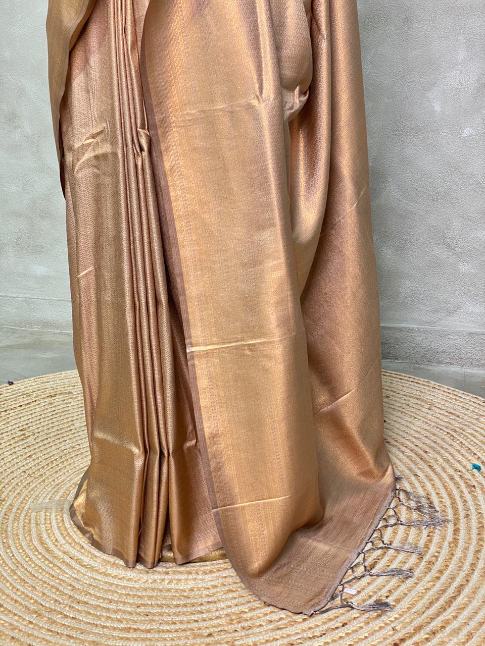 Nude shade semi banarasi Saree -PBL15