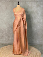 Light peach semi banarasi Saree -PBL17