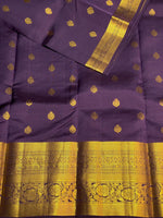 Dark lavender and blue Pure Kanchipuram silk saree- PPSILK63