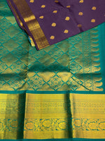 Dark lavender and blue Pure Kanchipuram silk saree- PPSILK63