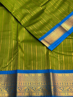 Parrot Green and blue silk saree- PSSR28