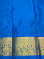 Parrot Green and blue silk saree- PSSR28