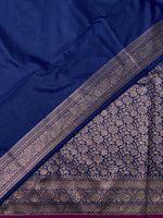 Navy blue Semi katan Banarasi silksaree - PSB07g