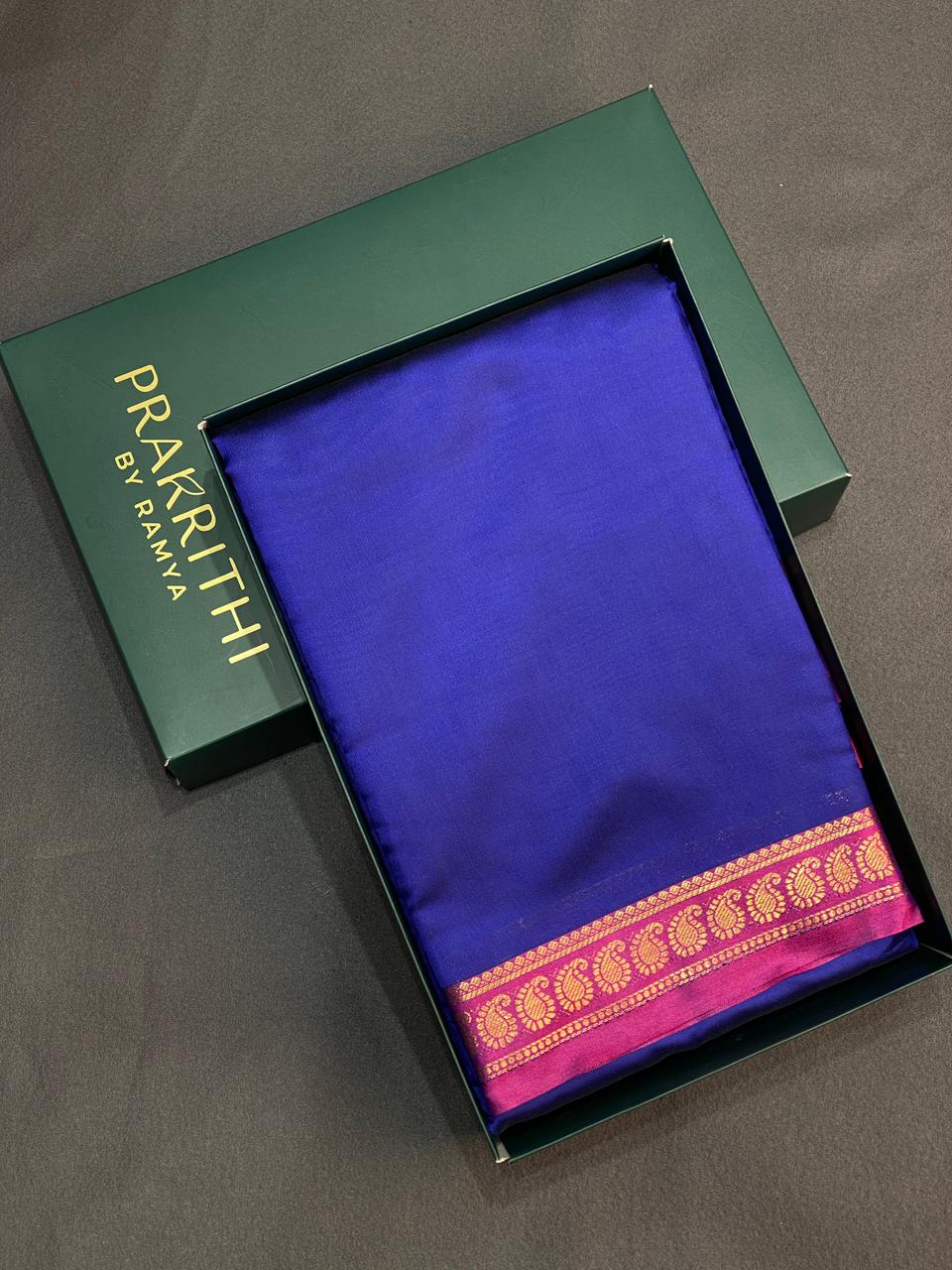 Blue and Purple soft silk saree - PSSA1