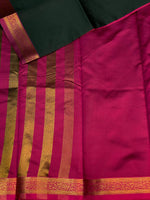 Dark Green and Magenta soft silk saree - PSSA3