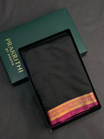 Black and Magenta soft silk saree - PSSA7