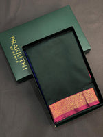 Bottle Green and Magenta soft silk saree - PSSA8