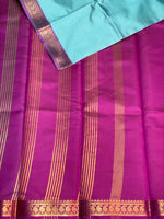 Blue and Magenta soft silk saree - PSSA13