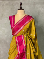 Olive Green Banarasi silk saree - PSB0A