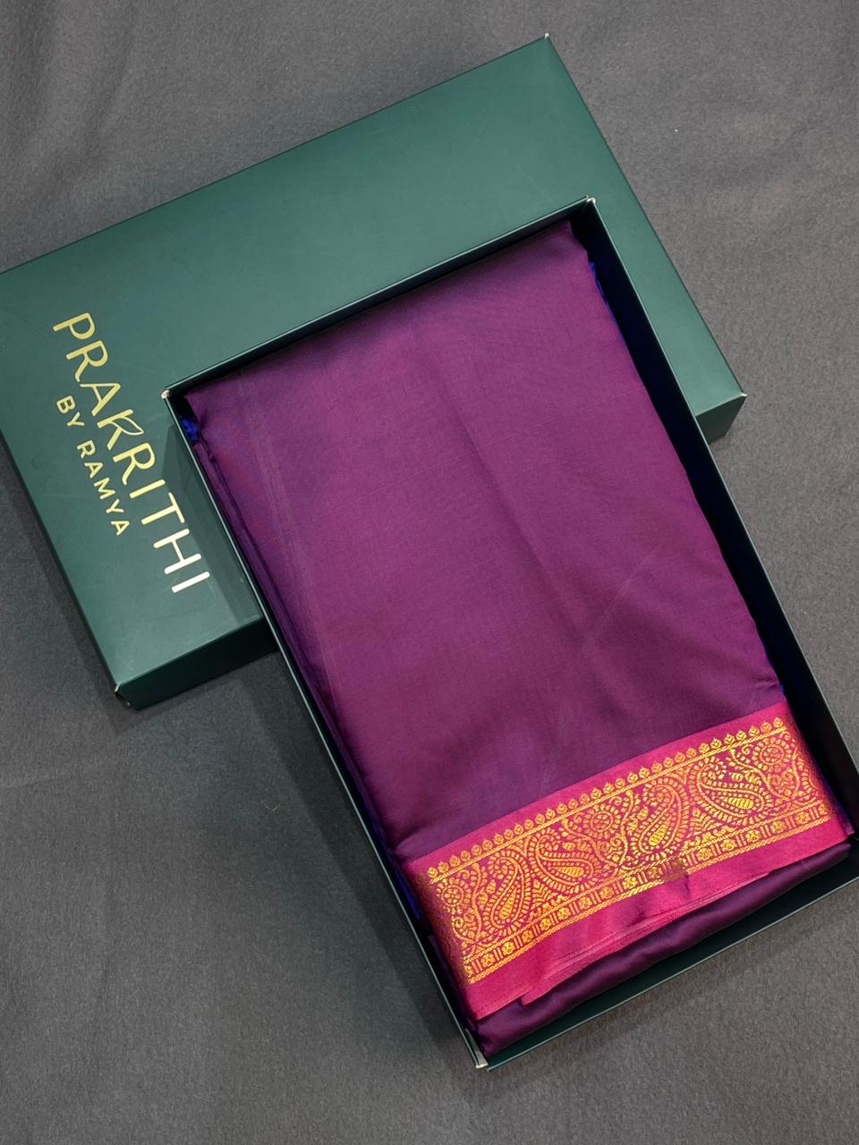 Wine and Magenta soft silk saree - PSSA15