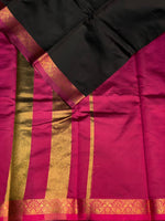 Black and Magenta soft silk saree - PSSA19