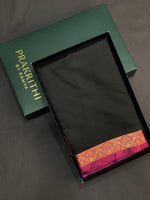Black and Magenta soft silk saree - PSSA19