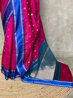 Magenta and Green Banarasi silk saree - PSB0C