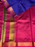 Royal blue and Magenta soft silk saree - PSSA24