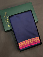 Navy blue and Magenta soft silk saree - PSSA28