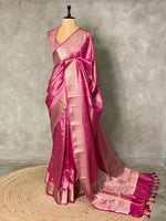 Lotus Pink pure Tissue Banarasi silk saree - PSB0G