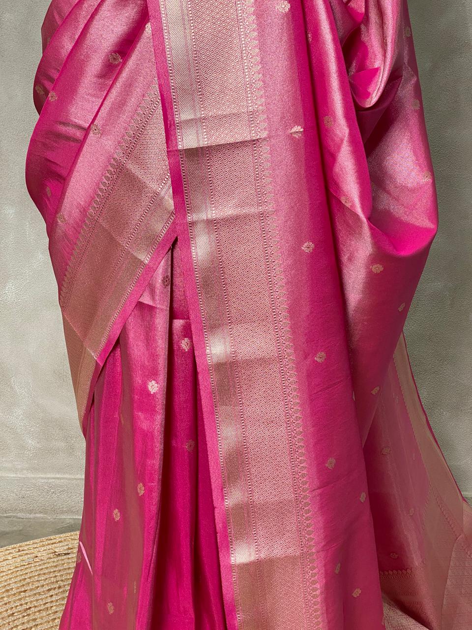 Lotus Pink pure Tissue Banarasi silk saree - PSB0G