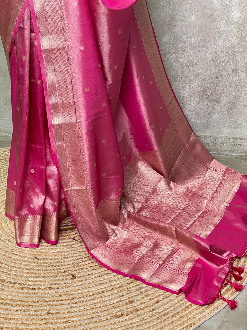 Lotus Pink pure Tissue Banarasi silk saree - PSB0G