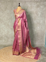 Onion Pink pure Tissue Banarasi silk saree - PSB0J