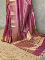 Onion Pink pure Tissue Banarasi silk saree - PSB0J
