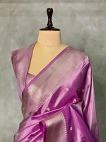 Lilac Pink Pink pure Tissue Banarasi silk saree - PSB0H