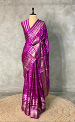 Purple Banarasi silk saree - PBSFE