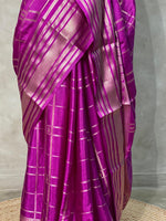 Purple Banarasi silk saree - PBSFE