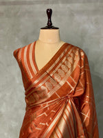 Copper brown Banarasi silk saree - PBSFF
