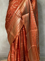 Copper brown Banarasi silk saree - PBSFF