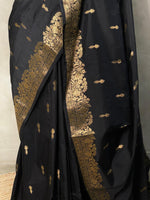 Black Banarasi silk saree - PBSFB