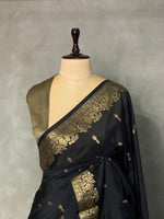 Black Banarasi silk saree - PBSFB