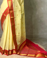 Sandal and red Chanderi saree- PCS06S