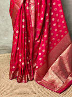 Reddish magenta Banarasi saree- PBS1