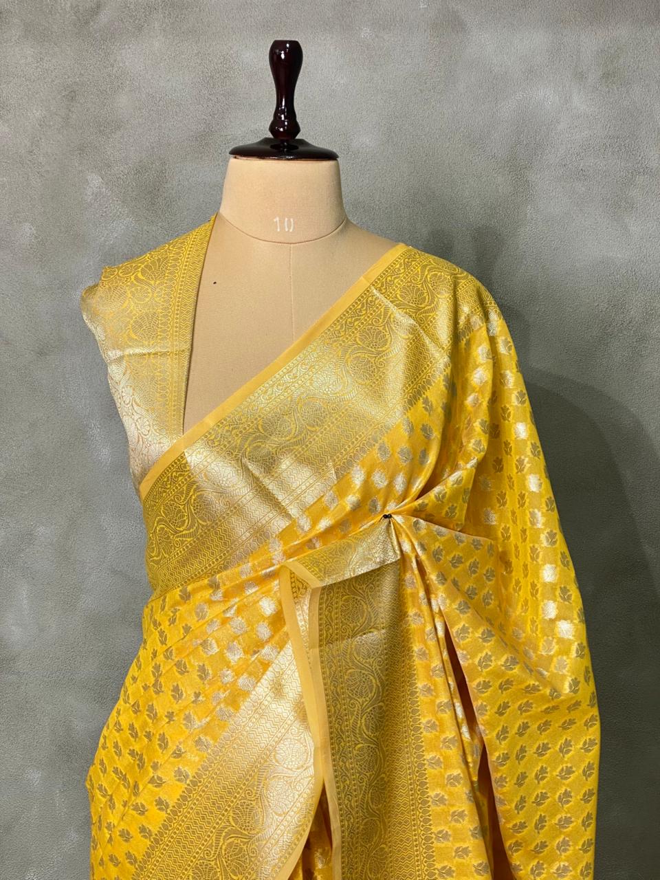 Yellow Banarasi saree- PBS2