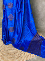 Blue pure raw silkBanarasi saree- PBSR1