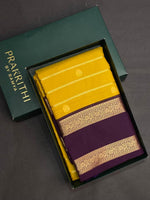 Yellow and violet silk saree- PSSR36